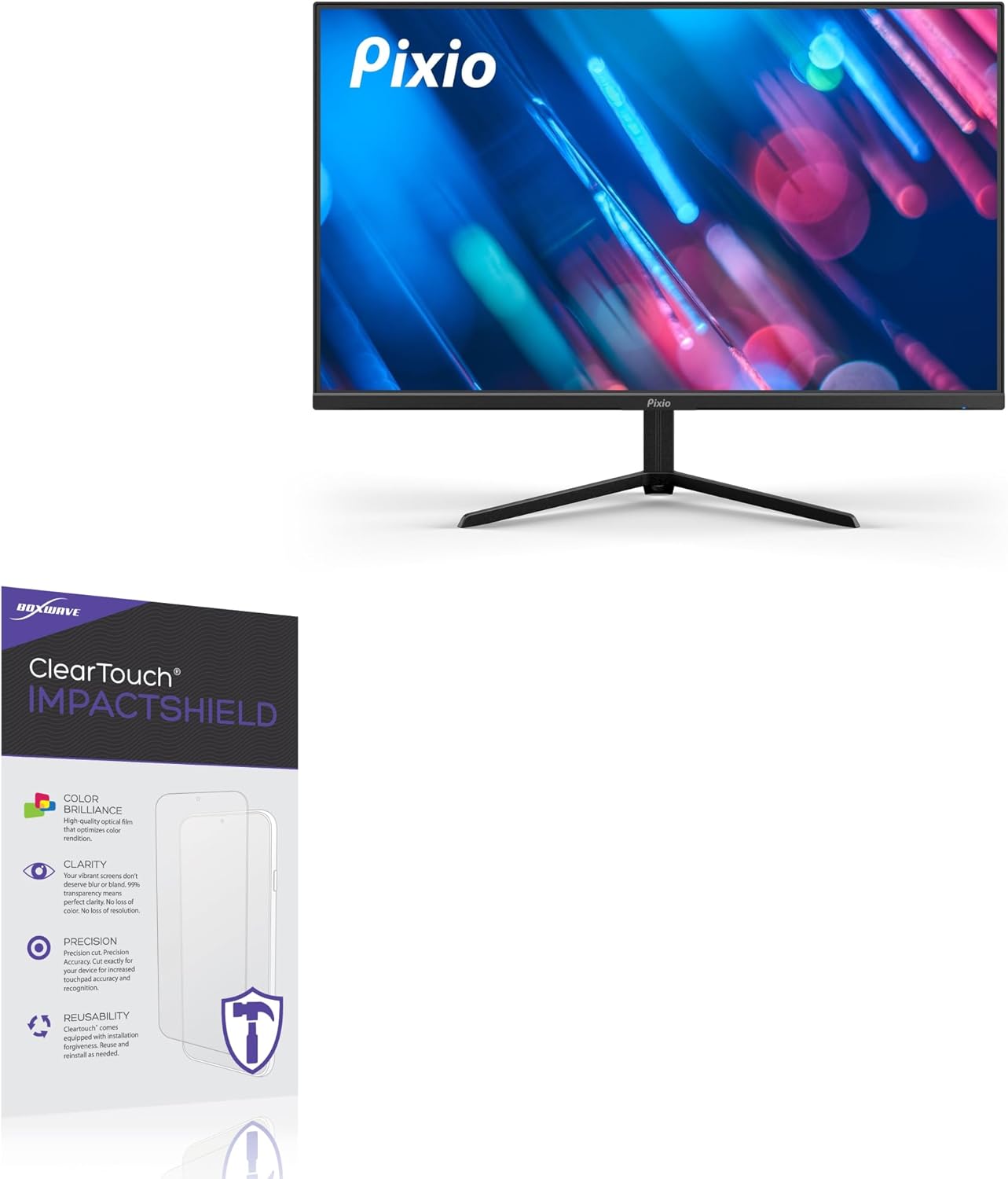 BoxWave Screen Protector Compatible With Pixio PX248 Prime - ClearTouch ImpactShield (2-Pack), Impenetrable Screen Protector Flexible Film