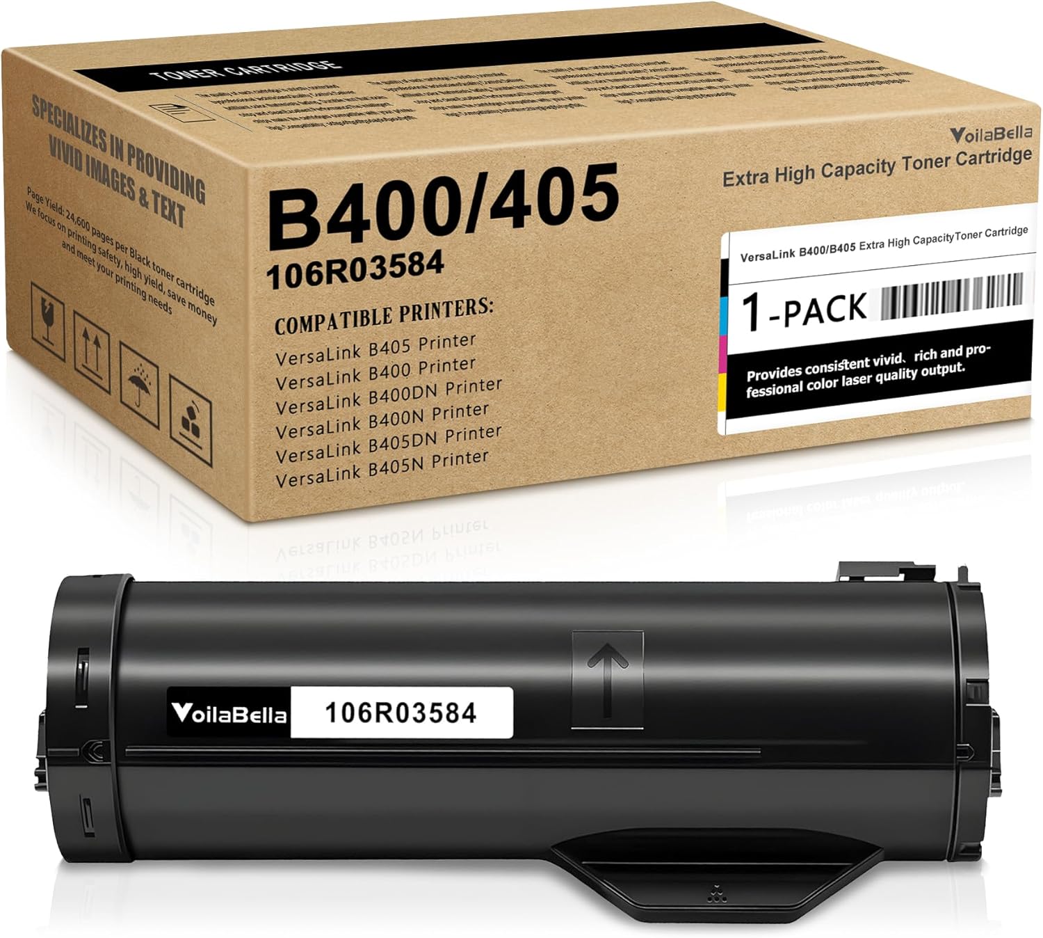 VoilaBella VersaLink B400/B405 Toner Cartridges 106R03584 Black Toner High Yield Replacement for Xerox VersaLink B405 B400 B400DN B400N B405DN Printer (1 Pack)