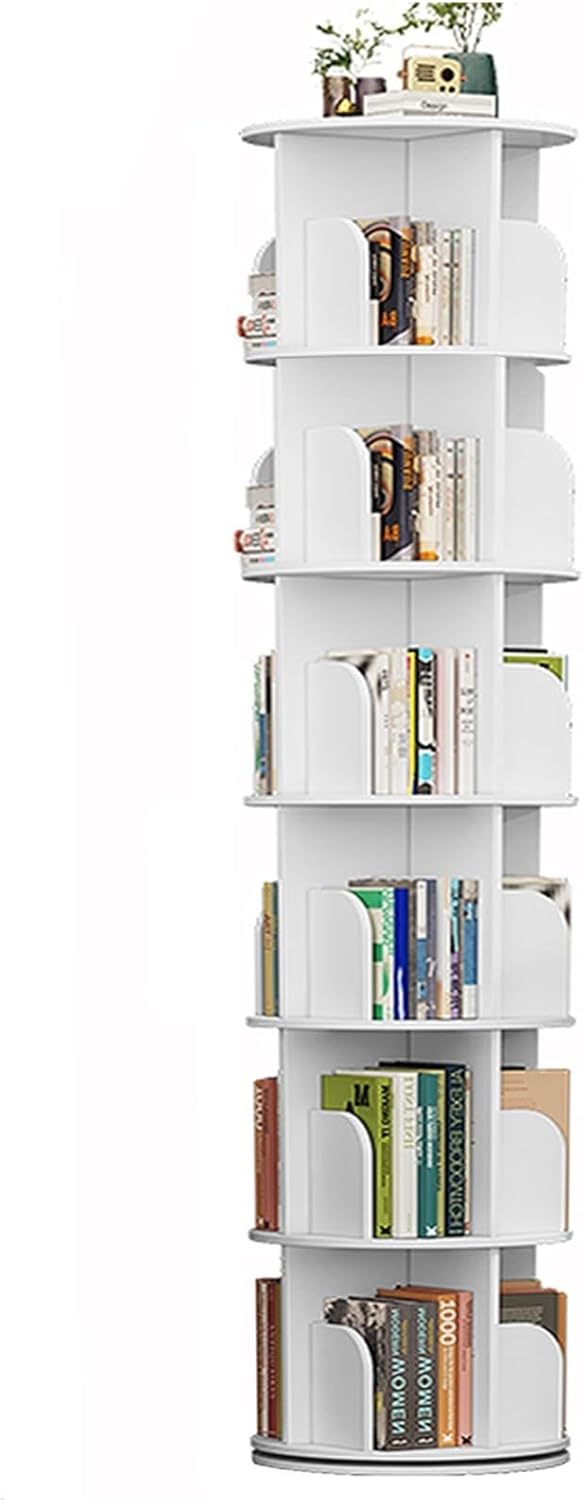 Zhsukva Floor Standing 2/3/4/5/6 Revolving Bookcase Multi-Layer Storage Rack Bookshelf for Study Room(40 * 190cm)
