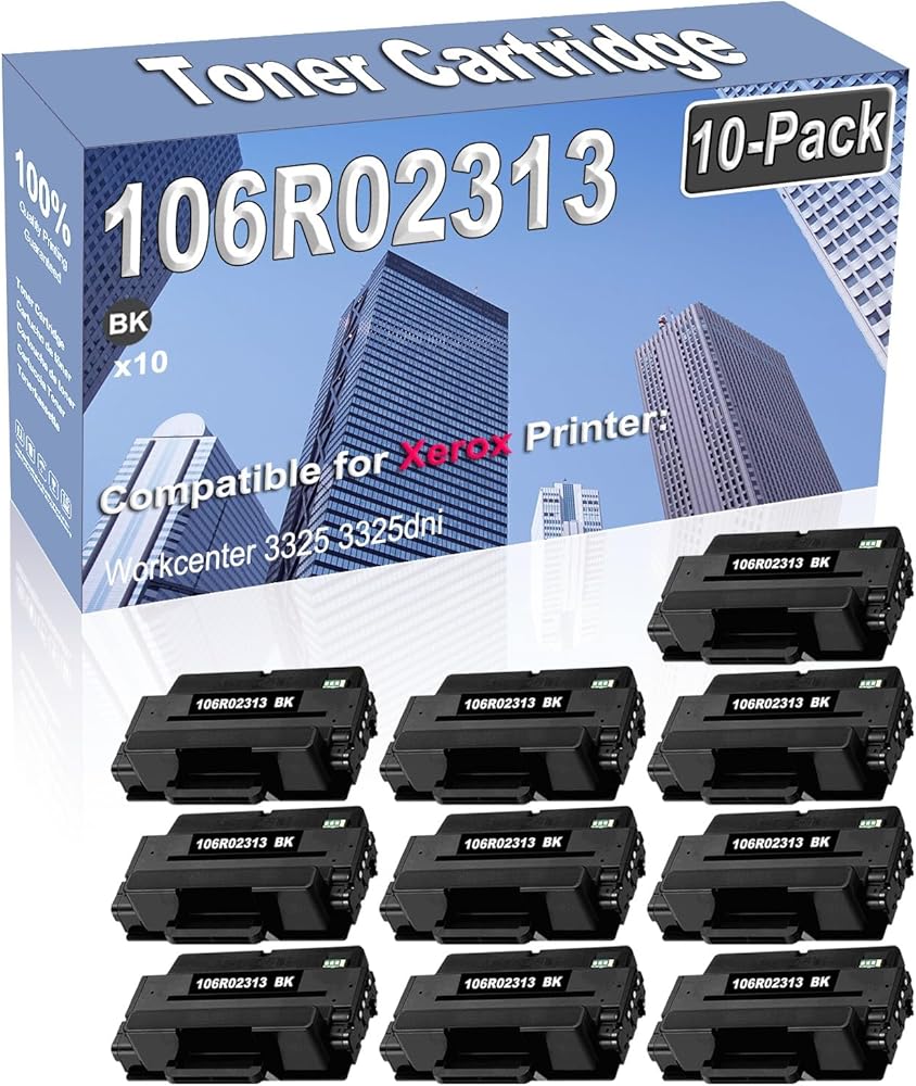 Credibility Store 10-Pack (Black) Compatible High Yield 106R02313 Imaging Toner Cartridge Replacement for Workcenter 3325 3325dni Printer