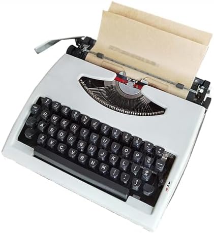 Vintage Manual Typewriter for Writers - Retro Portable Typewriter for Home Office, Study Desk, Easy-to-Use (Black)