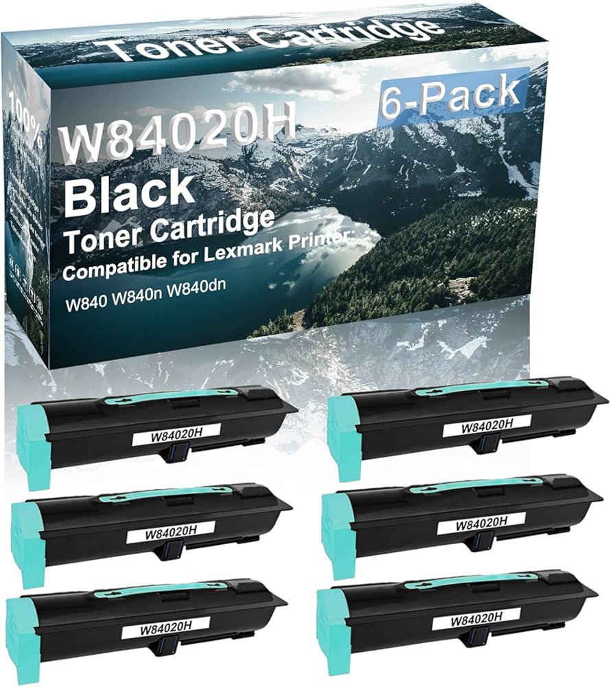 Credibility Store 6-Pack Compatible High Capacity W84020H Printer Cartridge use for W840 W840n W840dn Printer (Black)