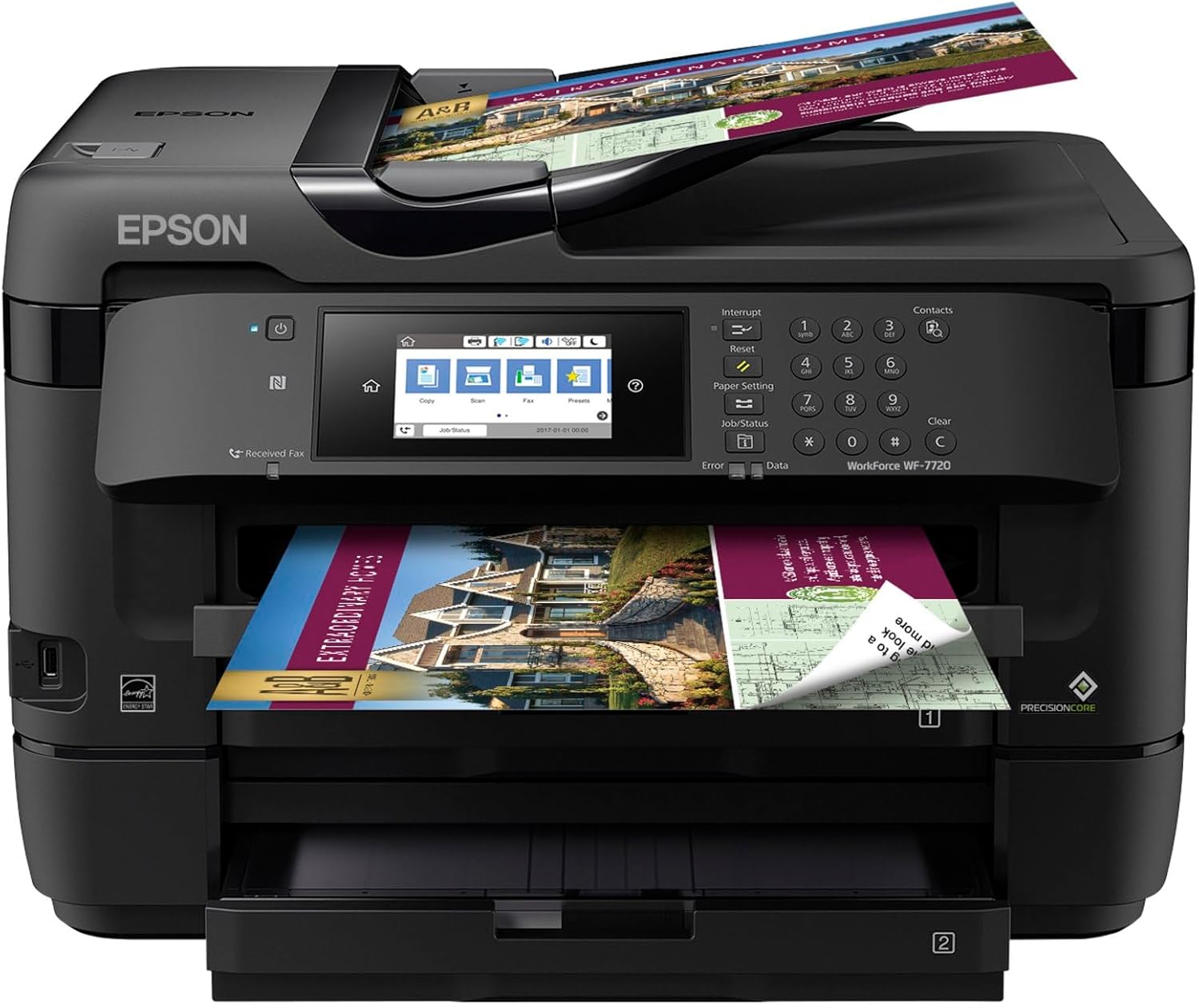 Epson WorkForce WF-7720 Wireless Wide-format Color Inkjet Printer with Copy, Scan, Fax, Wi-Fi Direct and Ethernet, Amazon Dash Replenishment Ready