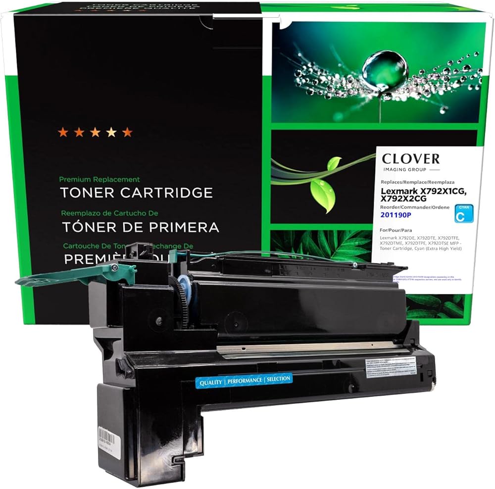 Clover Remanufactured Extra High Yield Toner Cartridge Replacement for Lexmark X792 | Cyan