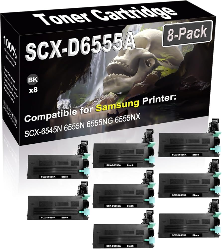 8-Pack Compatible High Capacity SCX-D6555A Imaging Toner Cartridge use for Samsung SCX-6545N 6555N 6555NG 6555NX Printer (Black)