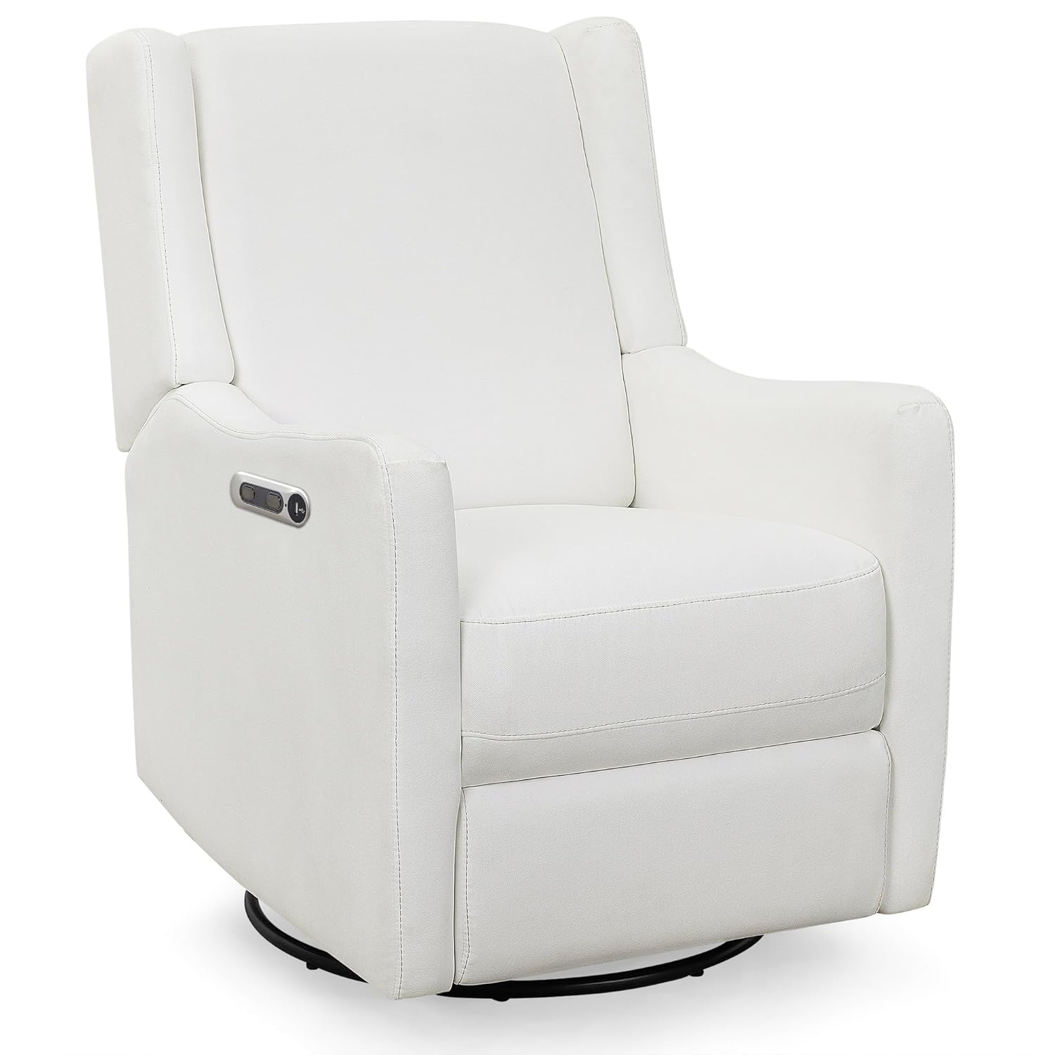 Delta Children Mercer Electronic Power Recliner and Swivel Glider with USB Port in LiveSmart Performance Fabric - Water Repellent & Stain Resistant, Pearl