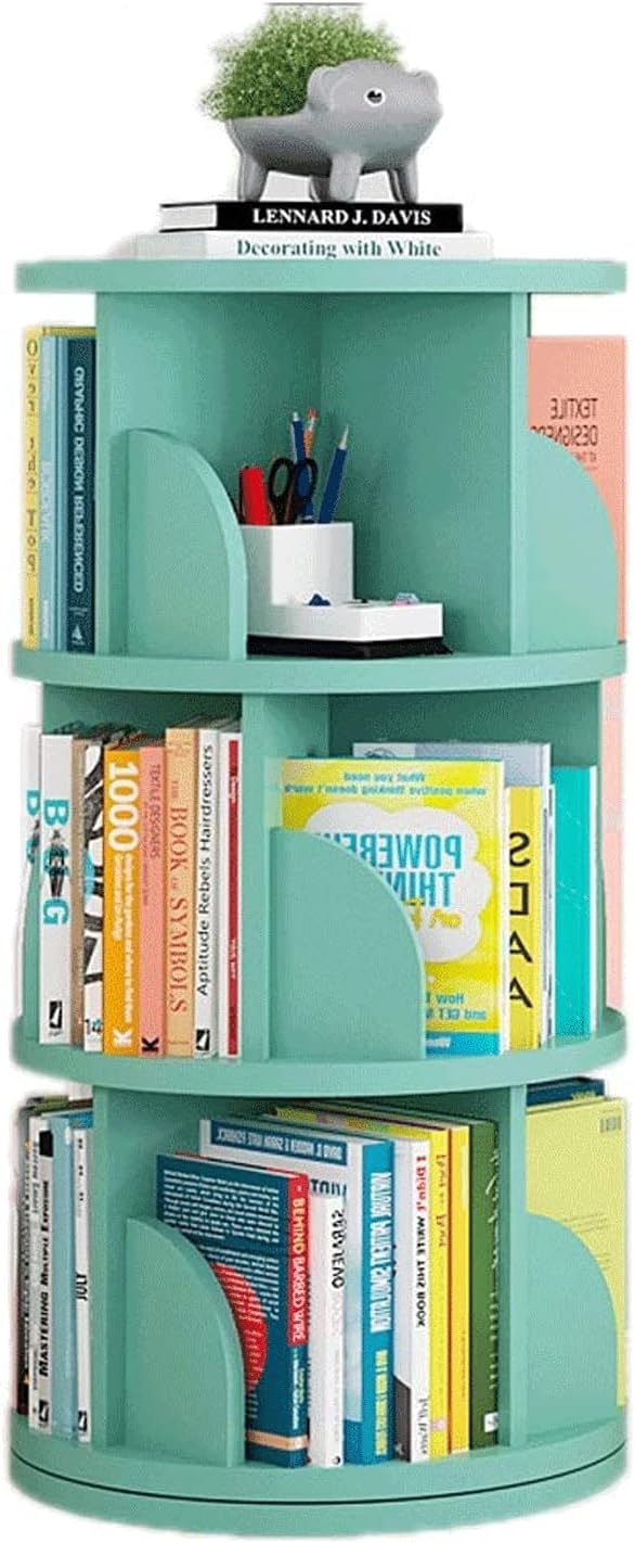 PAASHE 360° Rotation Bookshelf Student Study Bedroom Bookcase Children Storage Painting Bookshelves Multi-Layer Rack Bookcase