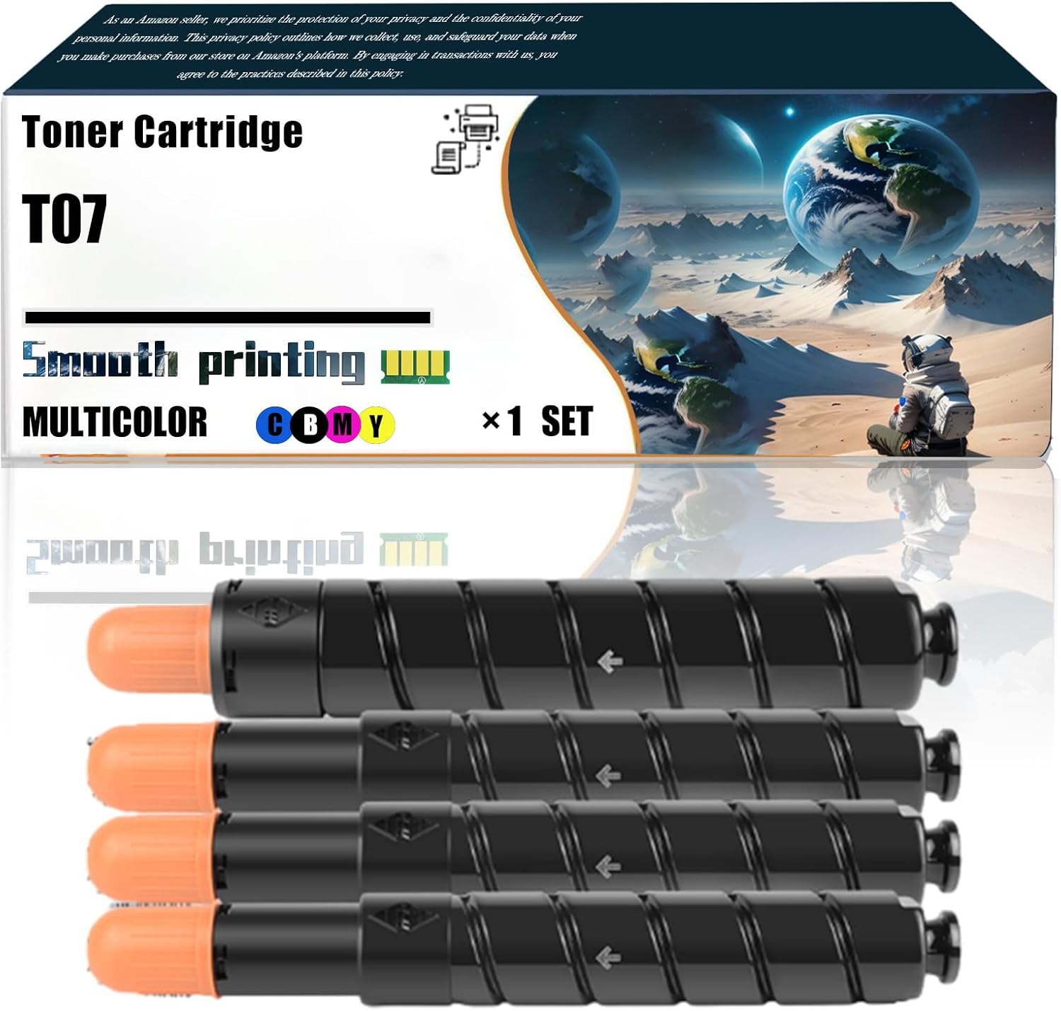 T07 3641C001AA 3642C001AA 3643C001AA 3644C001AA Compatible for Canon imagePRESS Lite C165 Printers, Toner Cartridge, Ultra-High Print Page Count with Chip 80000 Pages (Multicolor)