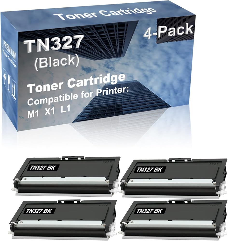 4-Pack Compatible High Capacity TN327 Toner Cartridge use for M1 X1 L1 Printer (Black)