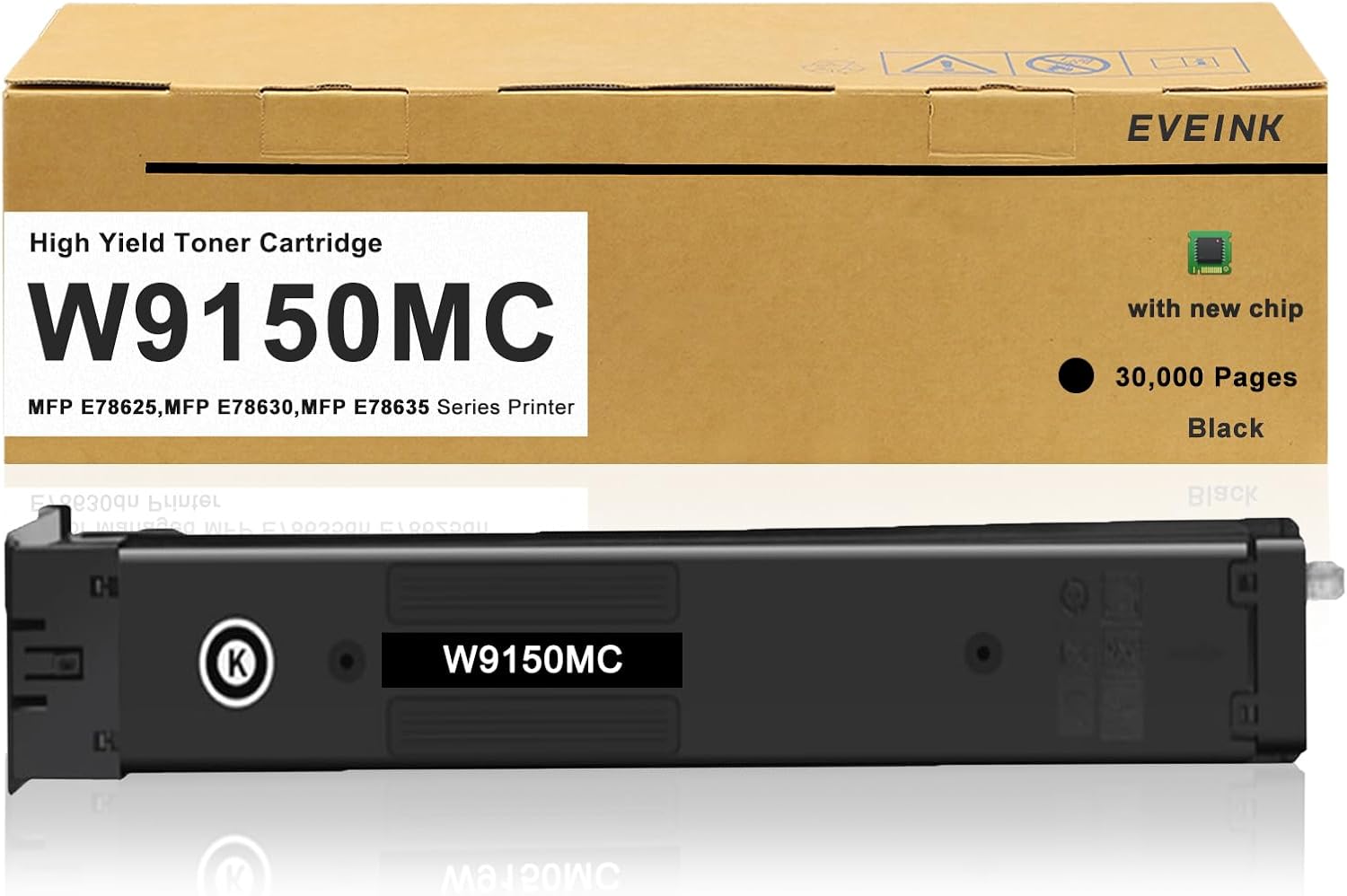 EVEINK W9150MC Toner High Yield W9150MC Black Toner Cartridge Compatible with Color Managed MFP E78635dn E78625dn E78630dn Printers