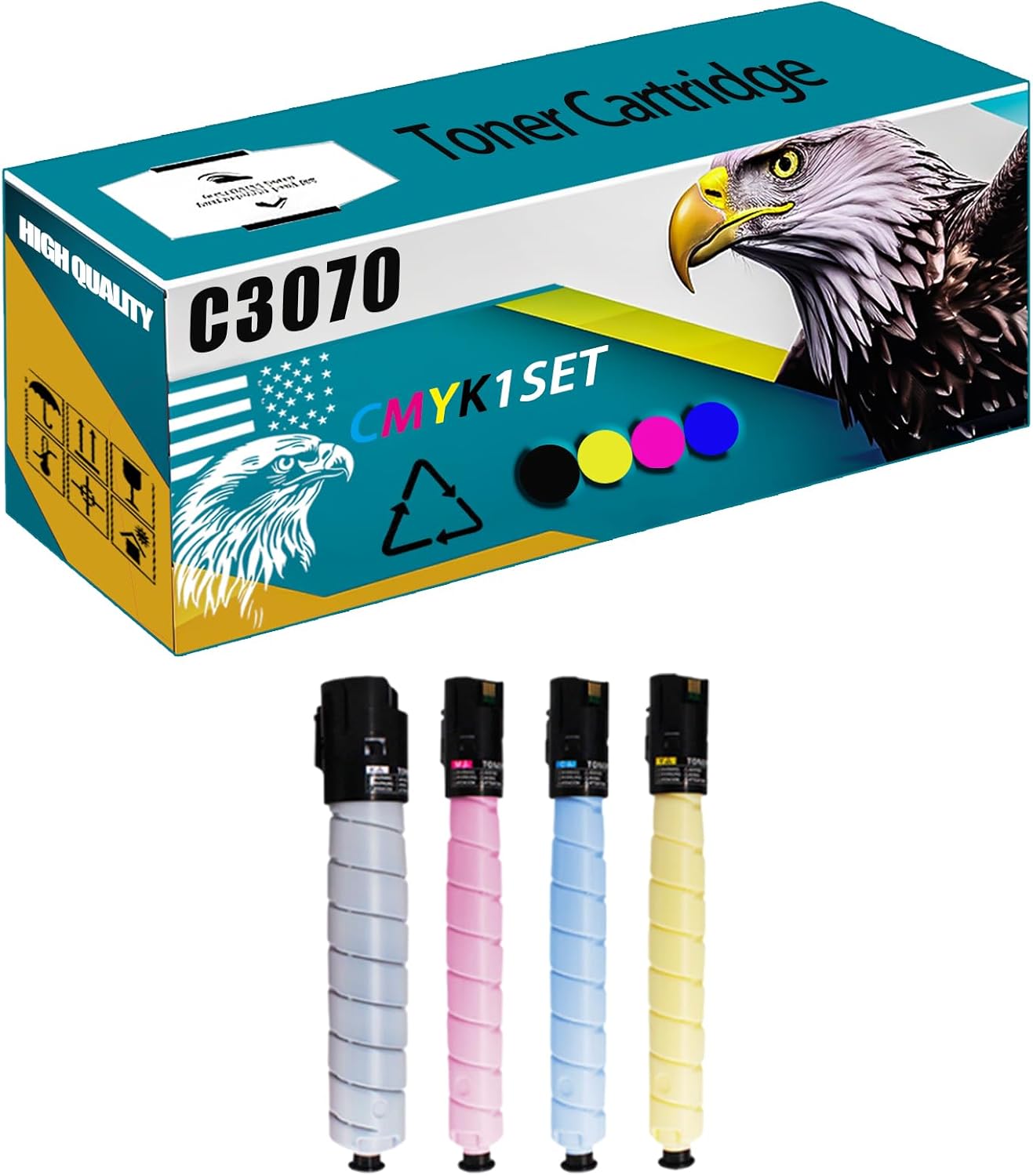 C3070 Toner Cartridge Compatible for Xerox ApeosPort C7070 C6570 C5570 C4570 C3570 C3070 Printers, High Production Replacement (Multicolor)