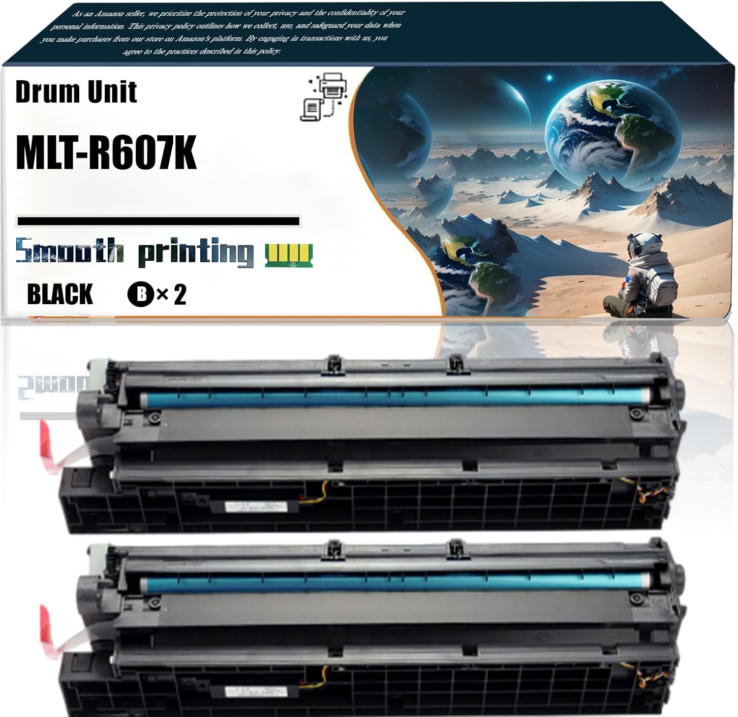 Replacement Parts Drum Unit MLT-R607K Compatible with Samsung MultiXpress SCX-8030ND SCX-8040ND SCX-8230NA SCX-8240NA Printers, Contains Chip and Clear Printing (2-Pack Black)