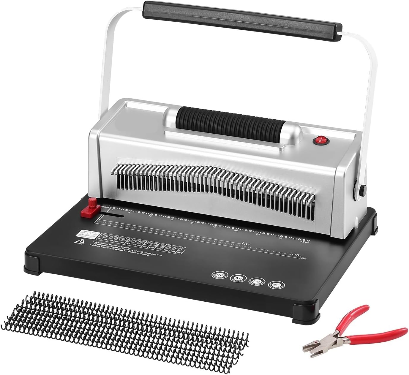 Binding Machine, Coil Spiral Binding Machine Manual Book Maker 34-Holes Binding Adjustable Coil Binding Spine