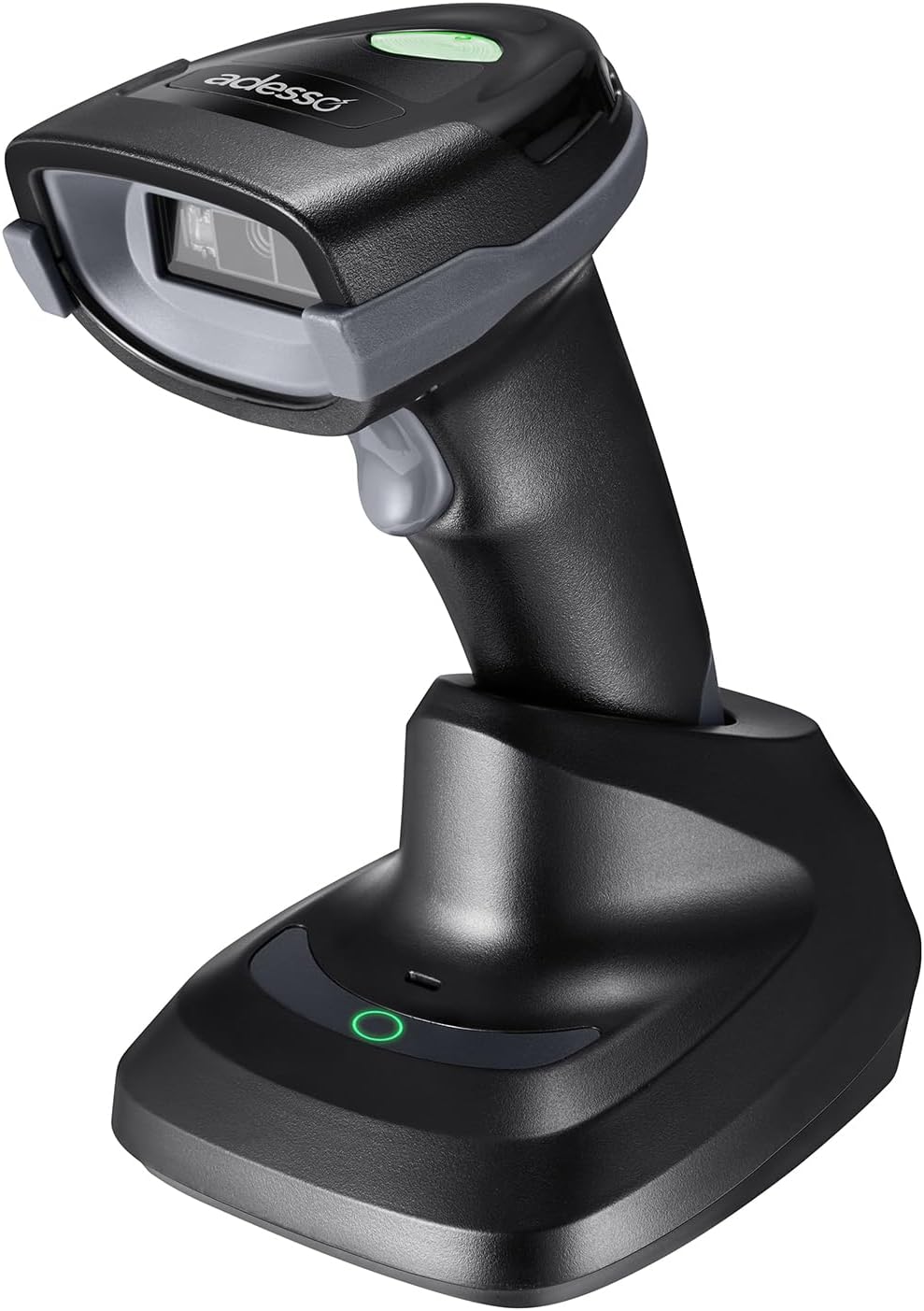 Adesso NuScan 3000 Wireless 2D Barcode Scanner with 3-Mode (Bluetooth/2.4GHz/USB) - Handheld CMOS Scanner with Charging Cradle, 12-inch Scan Depth, Made in Taiwan