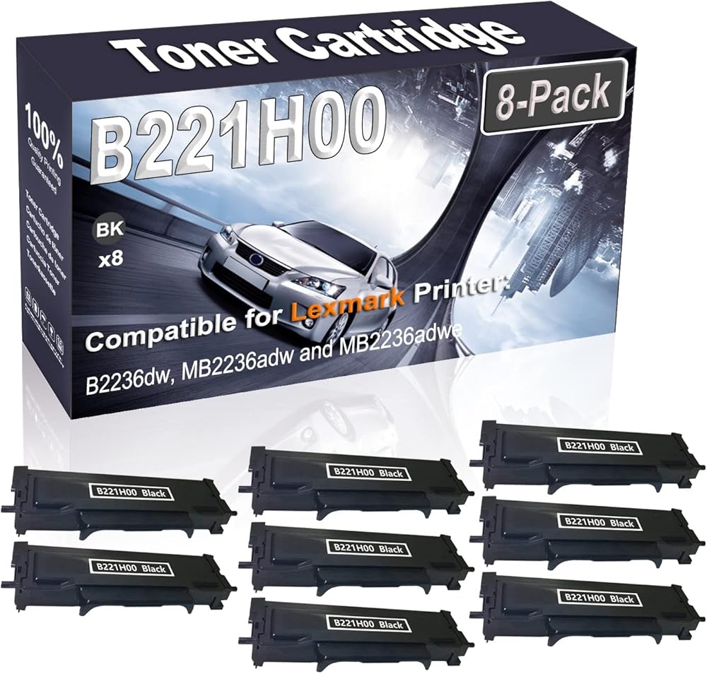 Kolasels 8-Pack (Black) Compatible High Yield B221H00 Printer Cartridge use for B2236dw MB2236adw MB2236adwe Printer