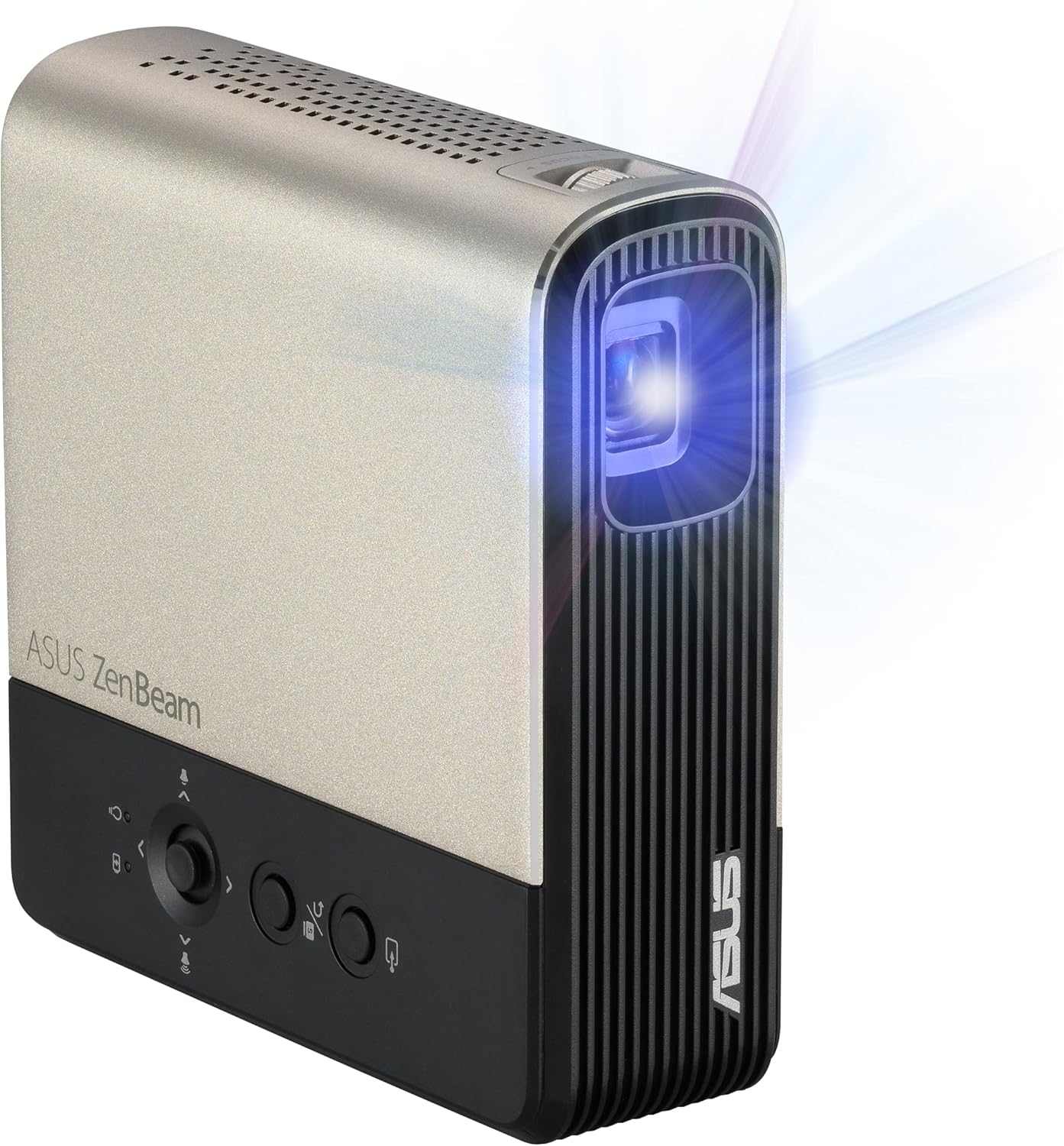 ASUS ZenBeam E2 Mini LED Wireless Portable Projector - Mini Projector for Smartphone mirroring, Built-in Battery & Speakers for Outdoor Travel Projector, USB & HDMI Movie Projector