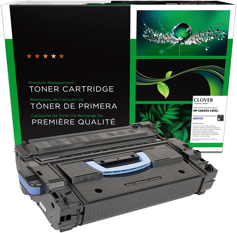 Clover Remanufactured Toner Cartridge Replacement for HP C8543X (HP 43X) | Black | High Yield
