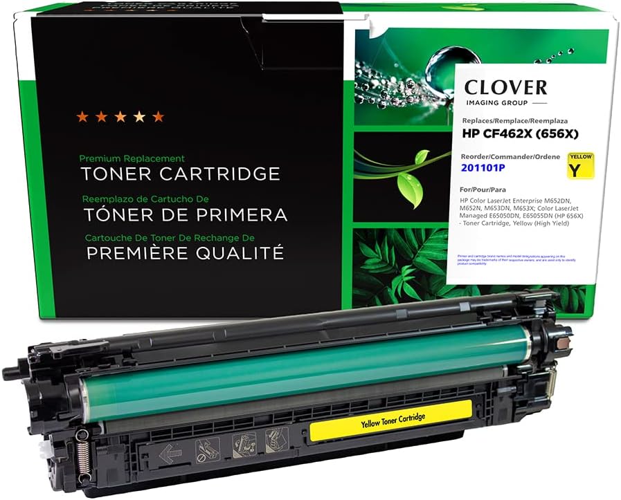 Clover Remanufactured Toner Cartridge Replacement for HP CF462X (HP 656X) High Yield | Yellow