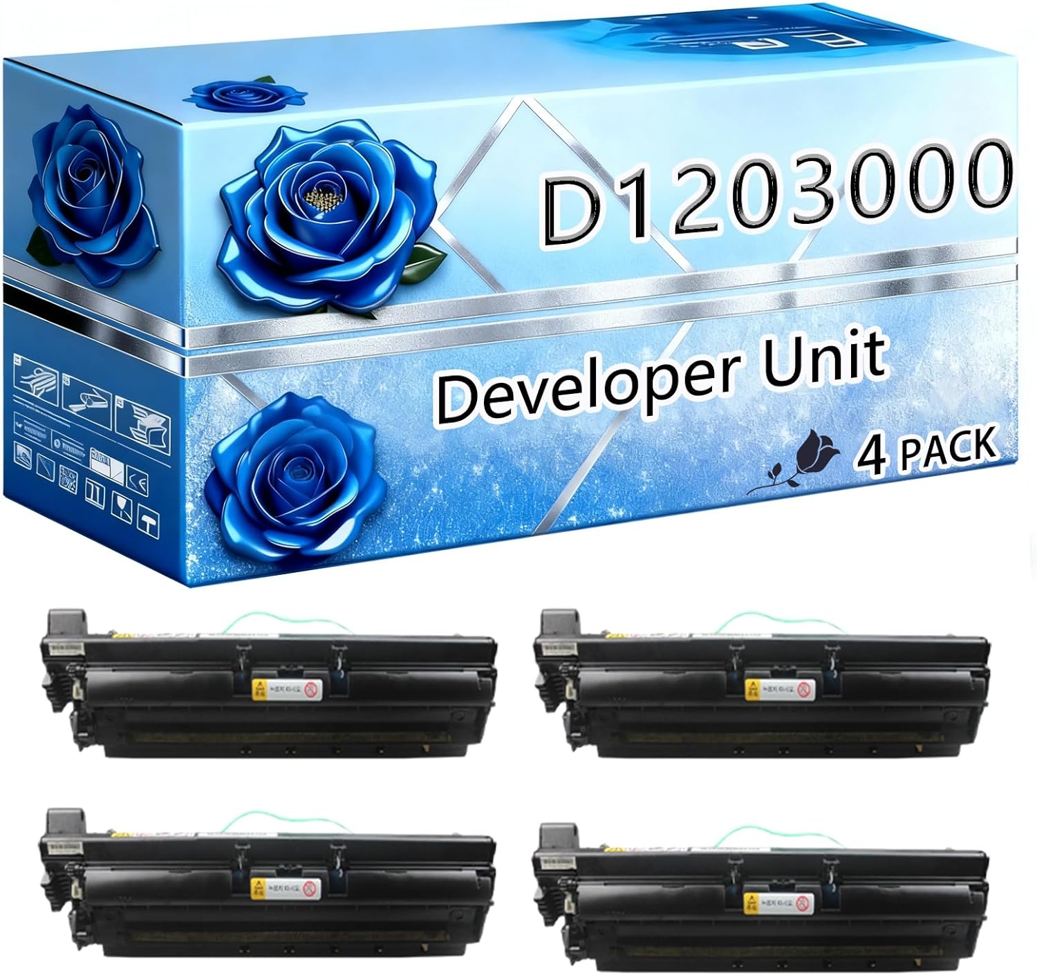 BIVOL Compatible Developer Unit Replacement for Ricoh D1203000 High Yield 70000 Pages Aficio MP 2352SP 2852 2852SP 3352 3352SP MP 2553 3053 3353 Printers (4 Pack Black)