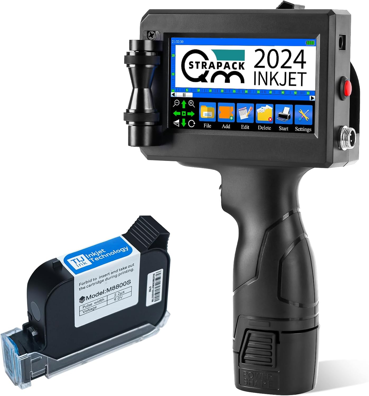 QMSTRAPACK Handheld Inkjet Printer Gun Z10 Printing Height 0.08-0.5 Inch Inkjet Coder with Original Fast-Drying Ink for Text QRCode/Barcode/Batch Number/Label/Image/Date Printer for Any Surface