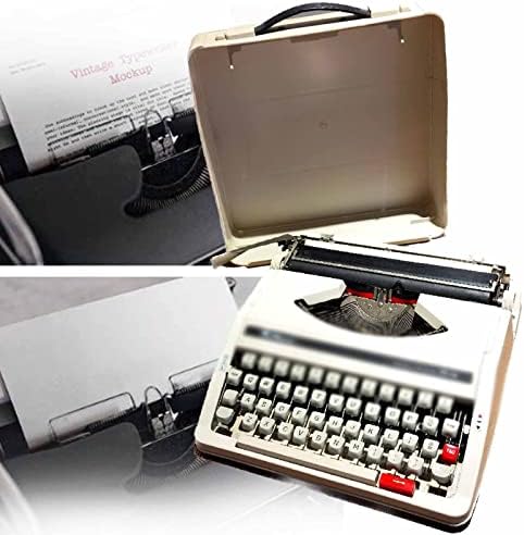 Typewriter Portable Manual - Full Metal Body for Creative Writing, Notes or Letters in Retro Style