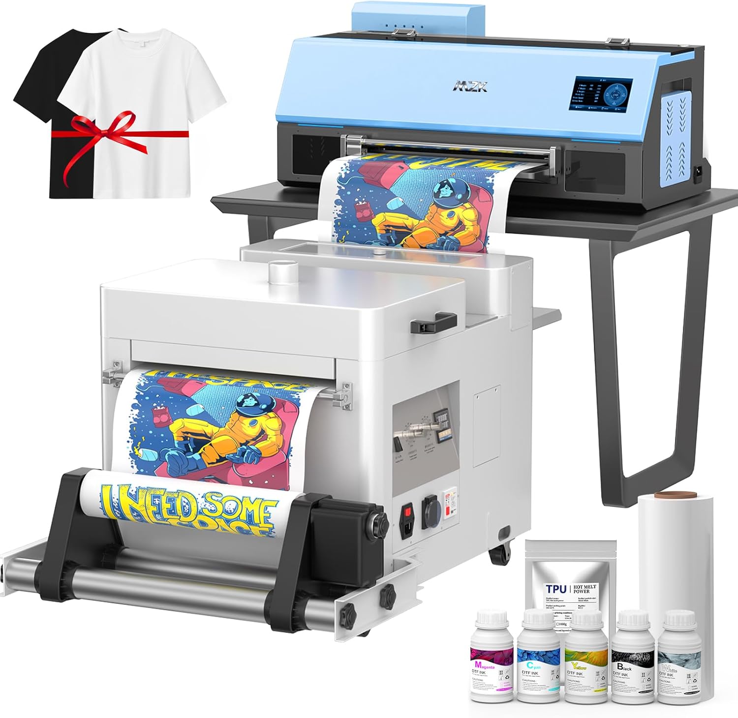 MZK A3 Pro F1080 DTF Printer(XP600 Gen2),Automatic Time Cleaning Maintain printhead+Ink Anti-Clog Design,2X Faster,13+