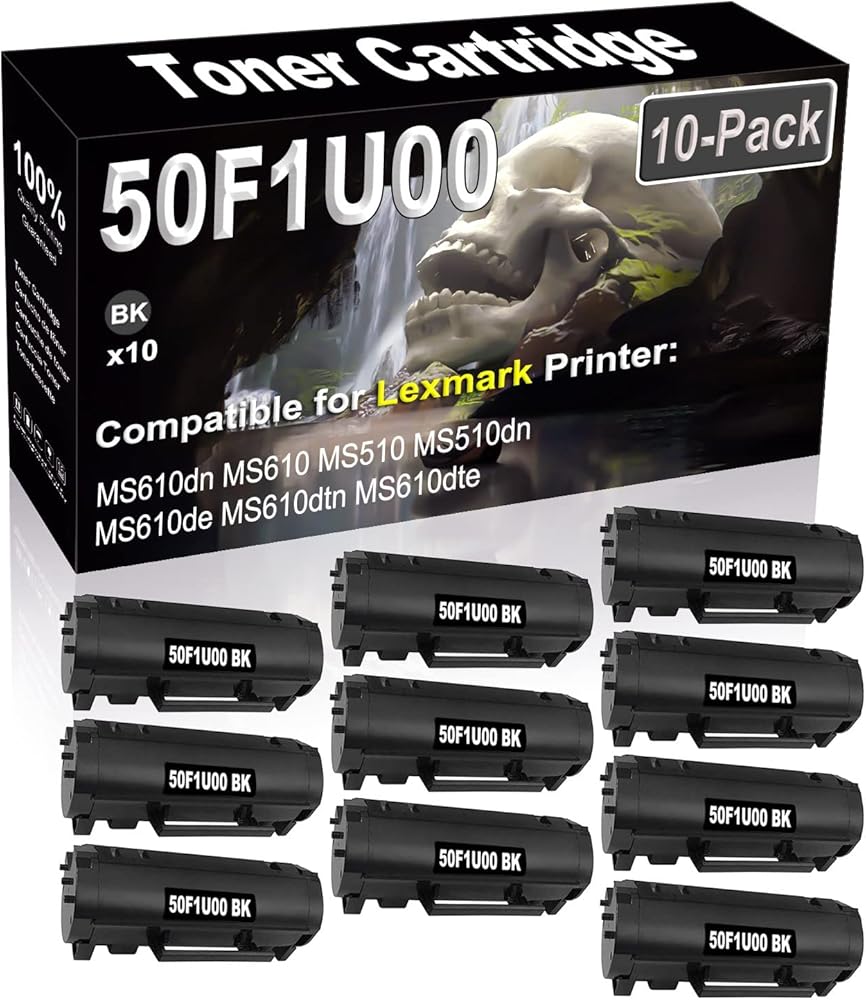 SINIYA 10-Pack Compatible High Capacity 501U 50F1U00 Imaging Toner Cartridge use for MS610dn MS610 MS510 MS510dn MS610de MS610dtn MS610dte Printer (Black)