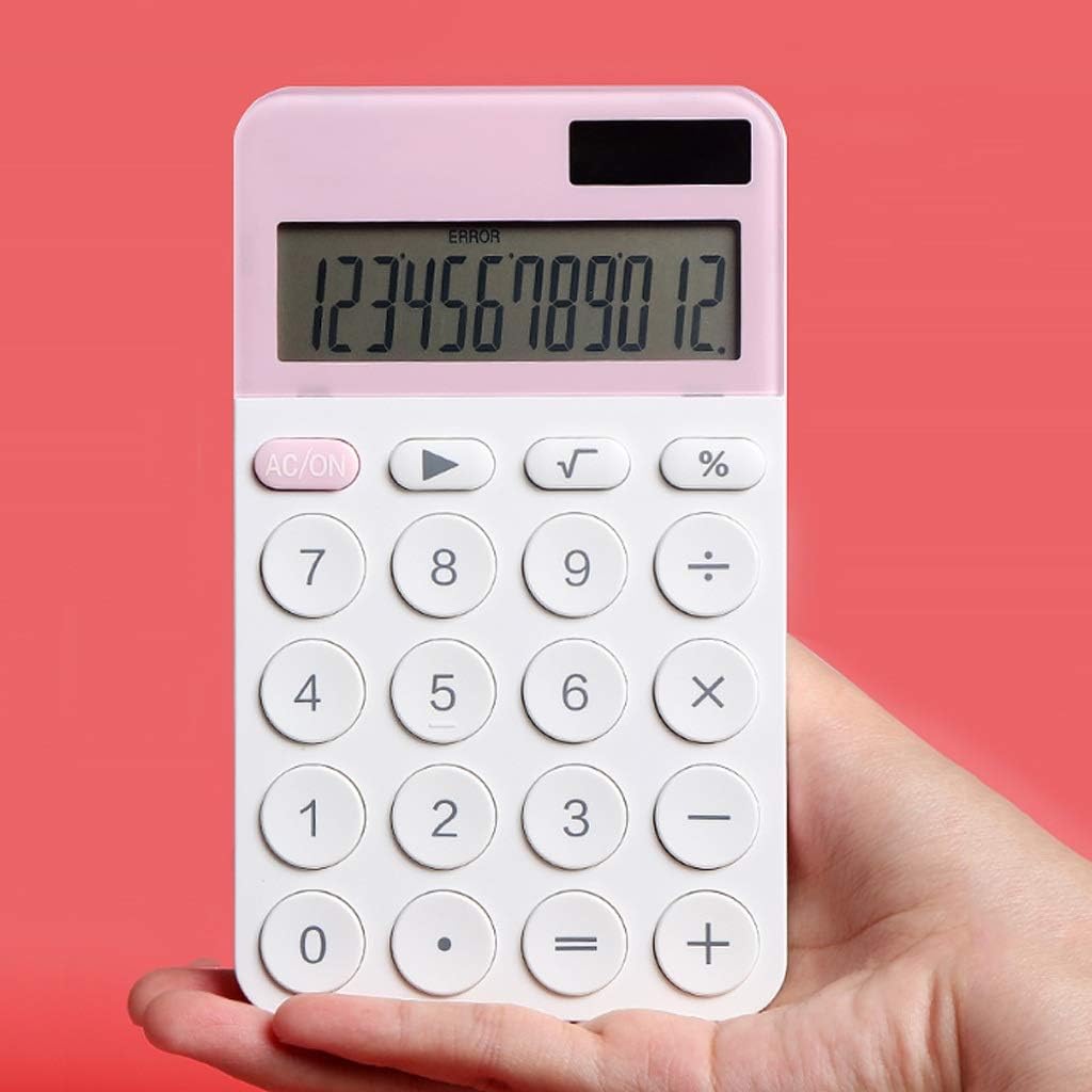 GFHSKRPL 12 Digit Calculator Power Color Caculator Cute Small Solar Calculators Scientic Calculater School Exam for Office