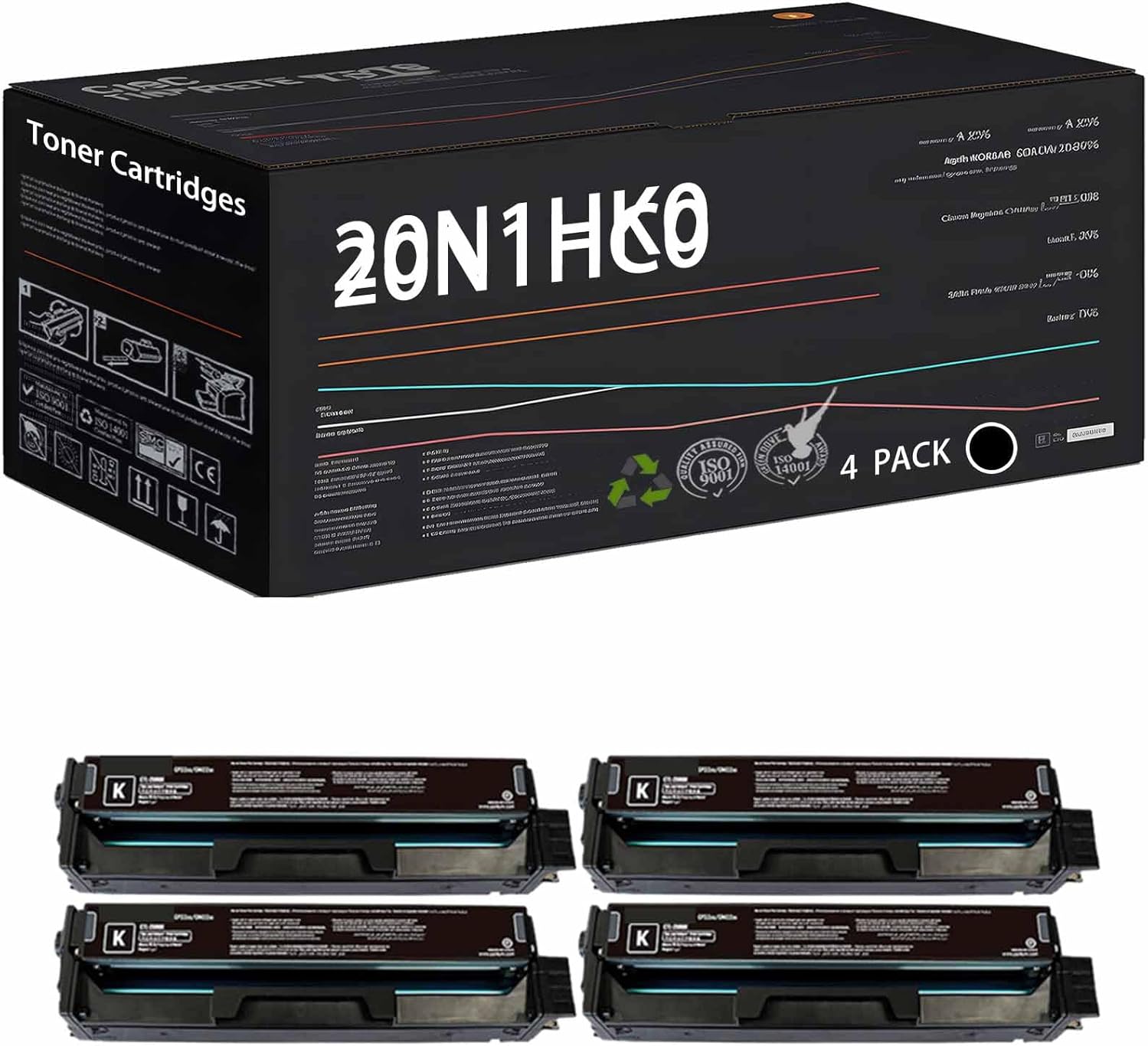 20N1HK0 20N1HC0 20N1HM0 20N1HY0 Toner Cartridges Compatible with Lexmark CS331dw CS431dw CX331adwe CX431adw Printers, High Yield 5500 Pages (4 Pack Black)