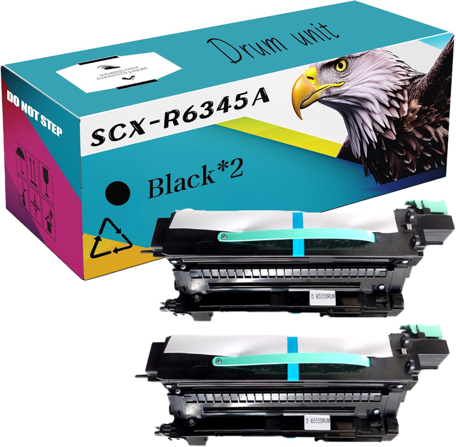 Compatible for Samsung SCX-R6345A Drum Unit SCX-6345N Printer, High Yield 80000 Pages, Clear Printing (Black*2)