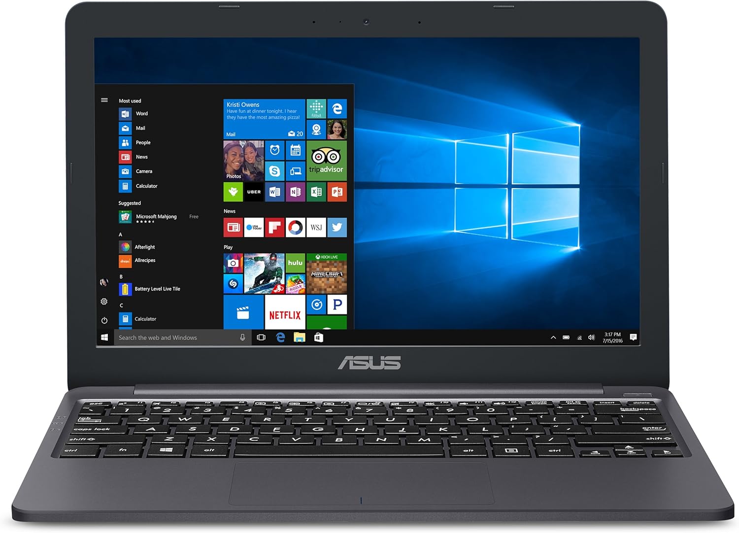 ASUS L203MA-DS04 VivoBook L203MA Laptop, 11.6” HD Display, Intel Celeron Dual Core CPU, 4GB RAM, 64GB Storage, USB-C, Windows 10 Home In S Mode, Up To 10 Hours Battery Life, One Year Of Microsoft 365
