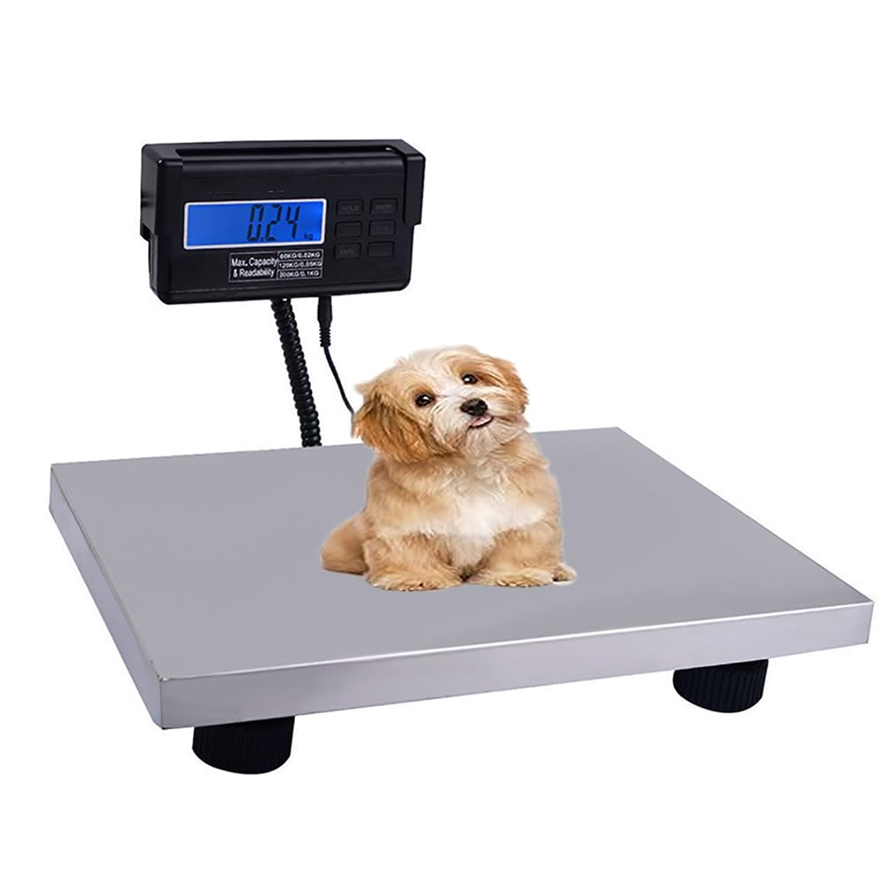 Animal Digital Scale, Large Multi-Use Digital Scale, 660LB Heavy Duty Digital Livestock Platform Scale with Timer/Hold/Tare, High Accuracy, for Pets Cat Dog Cattle Postal Shipping Warehouse