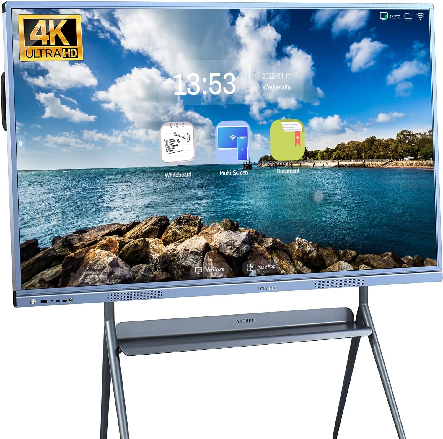 JYXOIHUB 55 Inch Electronic Whiteboard with 4K HD Touch Screen, Interactive Whiteboard for Classroom and Conference, Build in Android and Windows OS