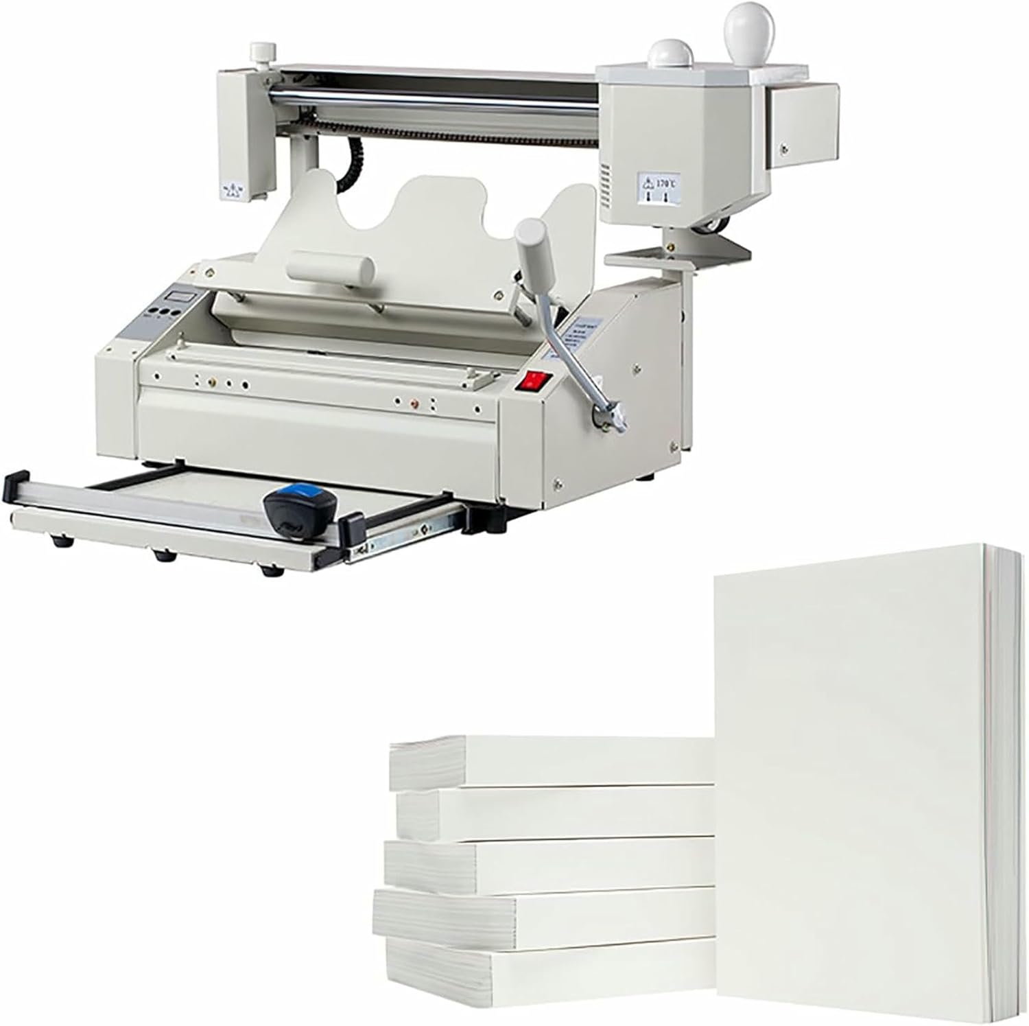 AFLEPCBRQ Hot melt Glue Binding Machine, Manual hot melt Glue Binding Machine with Electronic Temperature Control, A4 Size, Binding Thickness: 0.1mm-40mm