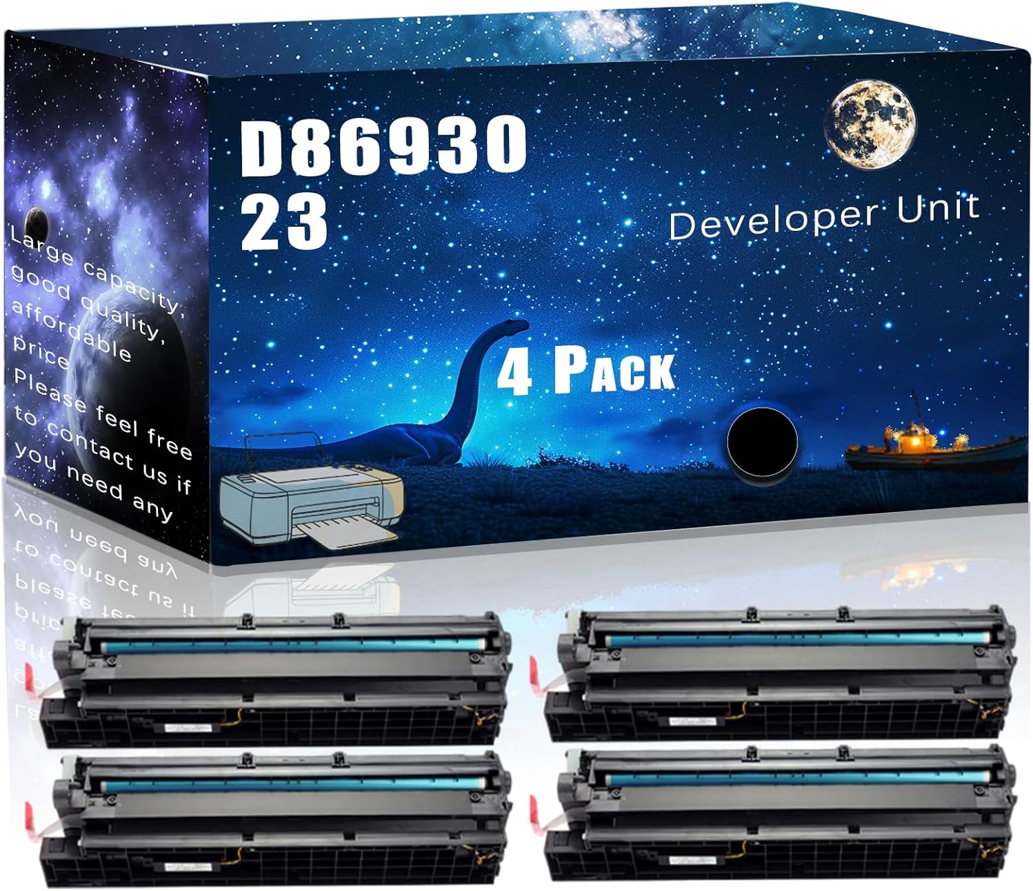 MUCQL D8693023 Compatible Developer Unit Replacement for Ricoh High Yield Compatible MP 2554SP MP 3053 MP 3554SP MP 4054SP MP 4055SP MP 5054SP MP 5055SP MP 6054SP MP Printers (4 Pack Black)