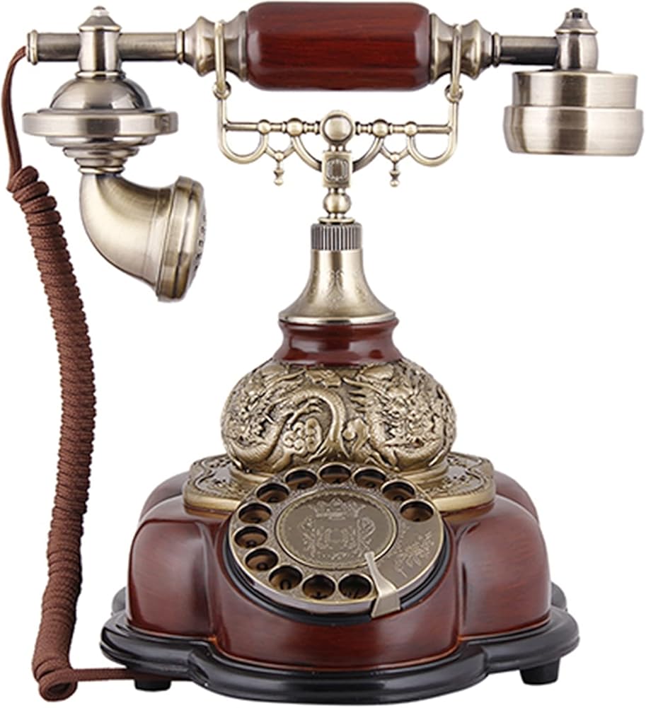 Retro Landline Phone Vintage Old Fashion Corded Telephone with Nonslip Base Bedroom Hotel Decor Classic Fixed Telephone Landline Desktop Phone for Living Room Bedroom