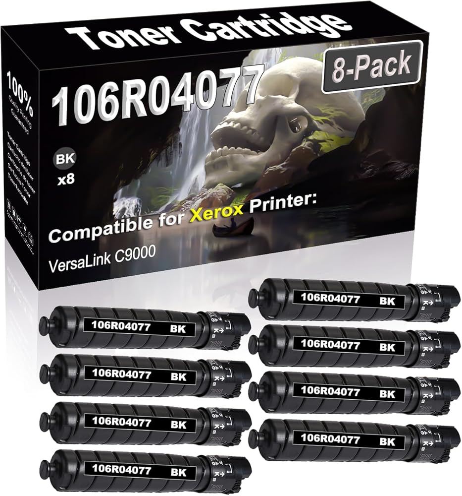 SINIYA 8-Pack (Black) Compatible High Yield 106R04077 Laser Printer Toner Cartridge use for VersaLink C9000 Printer