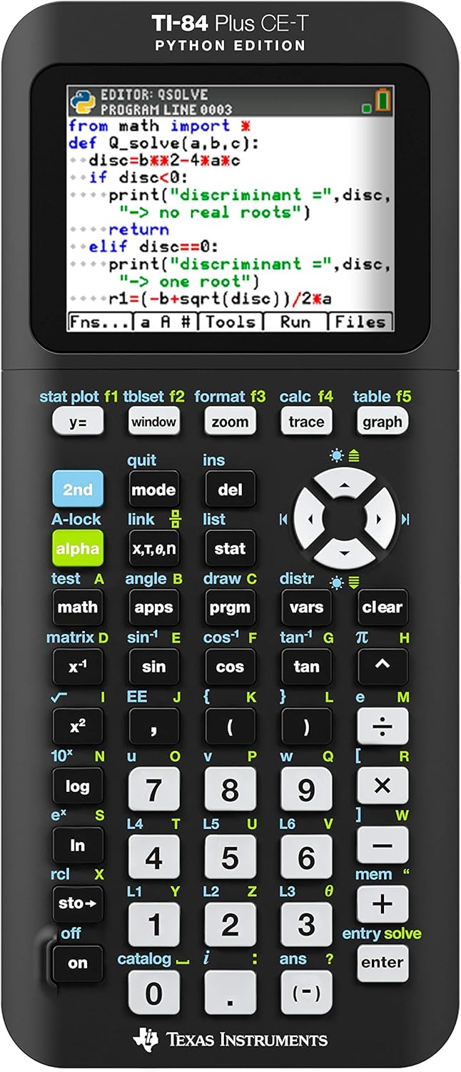Texas Instruments TI-84 Plus CE-T Python Edition Graphical Calculator (Colour Display) Black