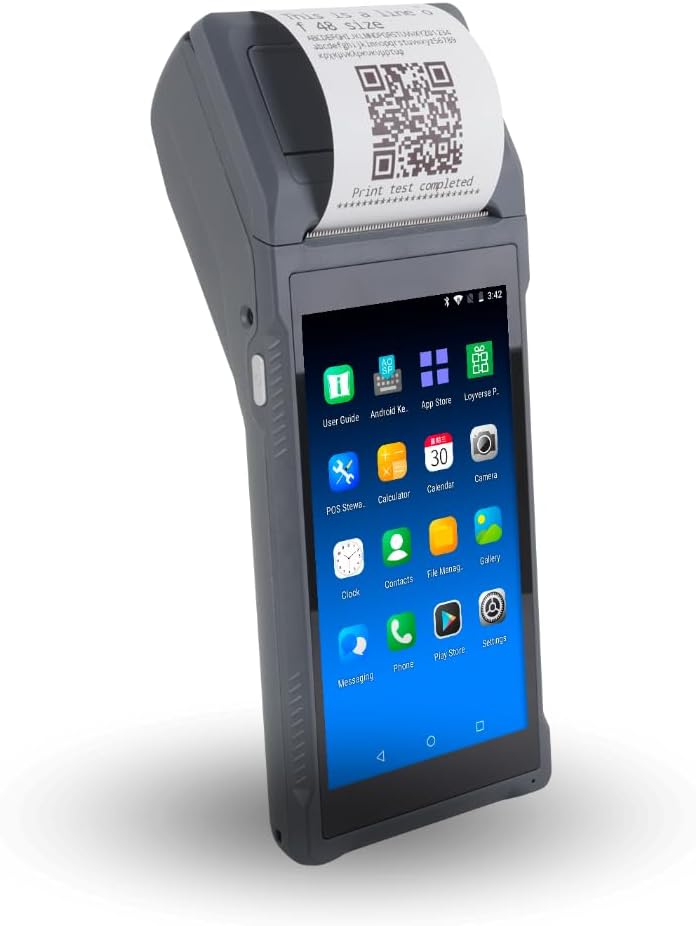 POS PDA Q2i Receipt Printer 58mm High Speed Thermal Printer with Android 11, 5.5’’ Touch Screen. Handheld Mobil Point of Sale Tablet. Scan1D barcodes. Support 3G. 2 GB RAM + 16 GM ROM