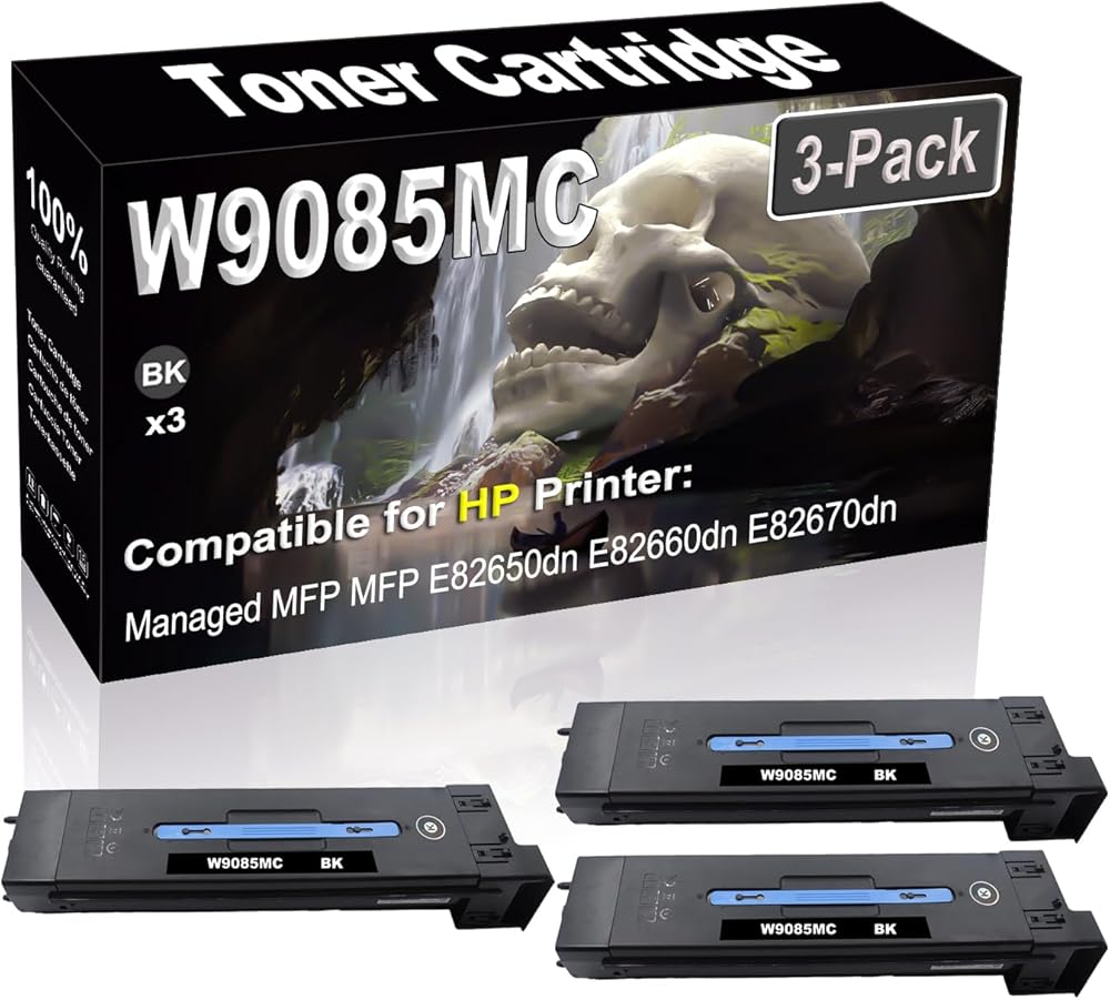 SINIYA 3-Pack (Black) Compatible High Yield W9085MC Laser Printer Toner Cartridge use for Managed MFP MFP E82650dn E82660dn E82670dn Printer