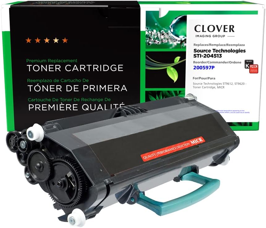 Clover Imaging Group CIG STI-204513 (200597P) MICR Cartridge, (Black) in Retail Packaging