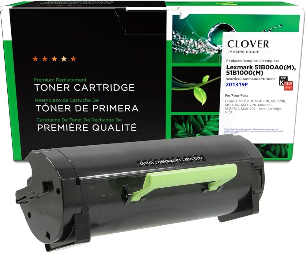Clover Remanufactured MICR Toner Cartridge Replacement for Lexmark MS317/MS417/MX317/MX417 | Black