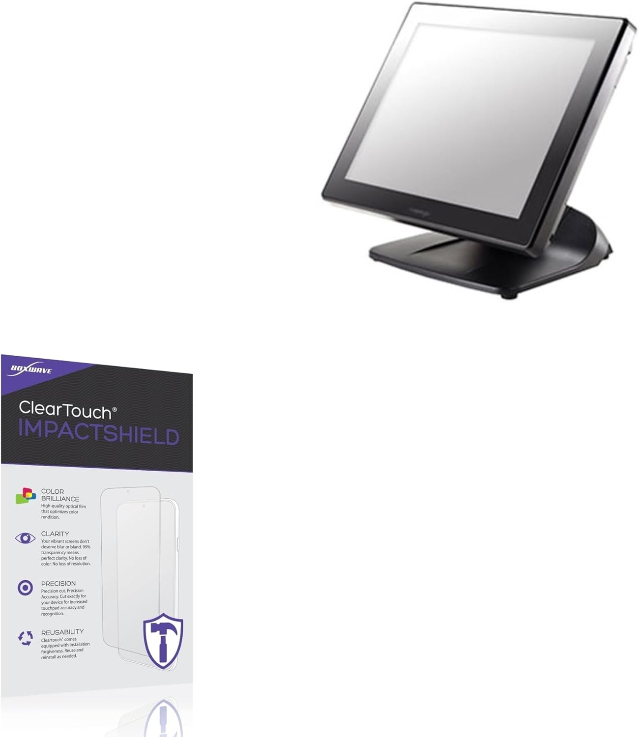 BoxWave Screen Protector Compatible With Posiflex XT5315 - ClearTouch ImpactShield (2-Pack), Impenetrable Screen Protector Flexible Film