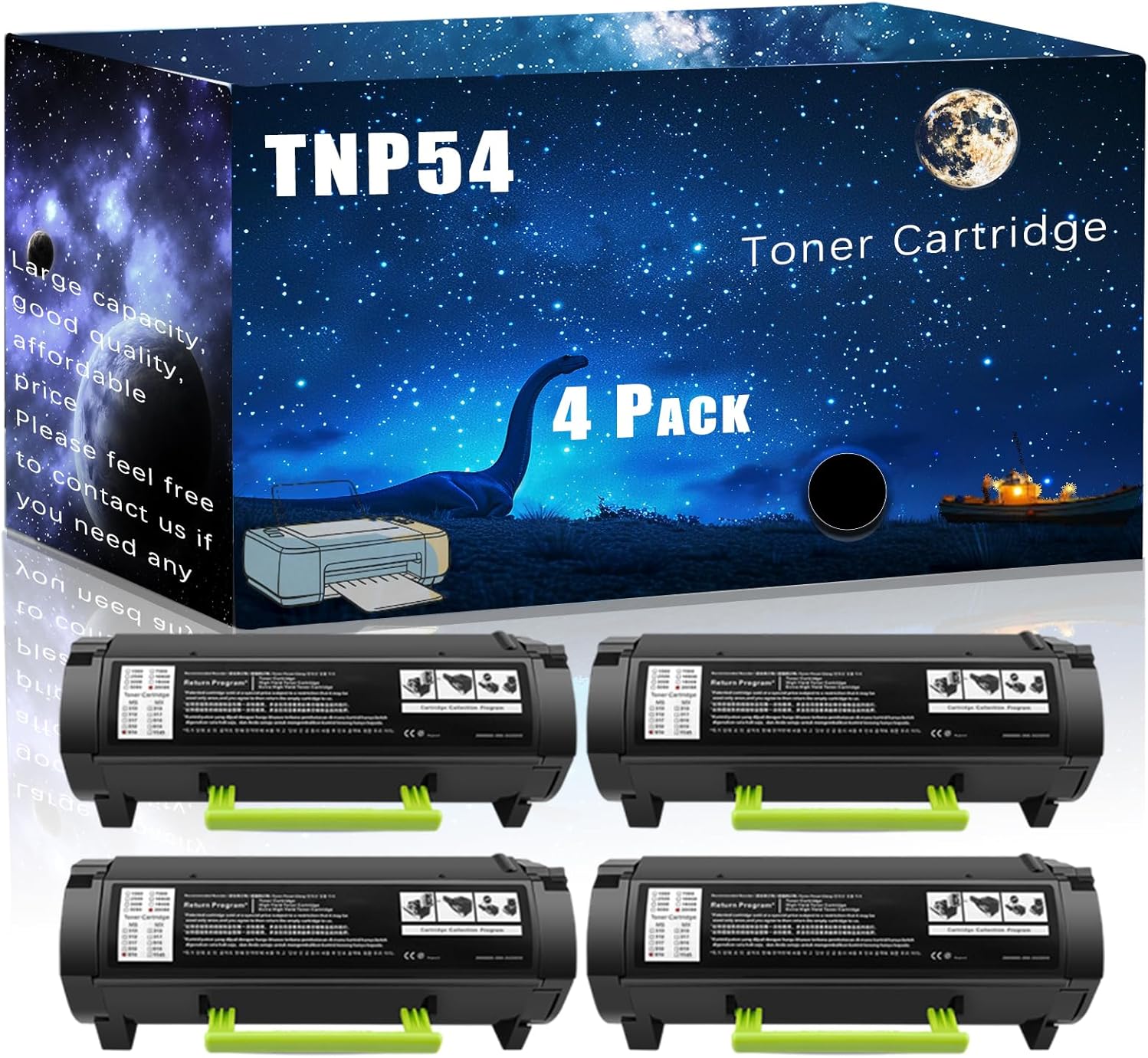 MUCQL TNP54 Compatible Toner Cartridge Replacement for Konica Minolta High Yield Compatible bizhub 4402P Printers, Meet Printing Needs (4 Pack Black)