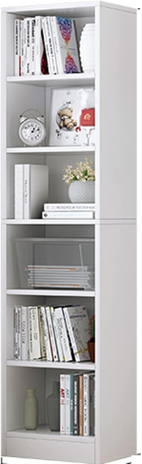 HIHELO Book Case Modern Bookshelf, 6 Layers of Warm White, Mostly Used in Living Room and Bedroom Bookshelves