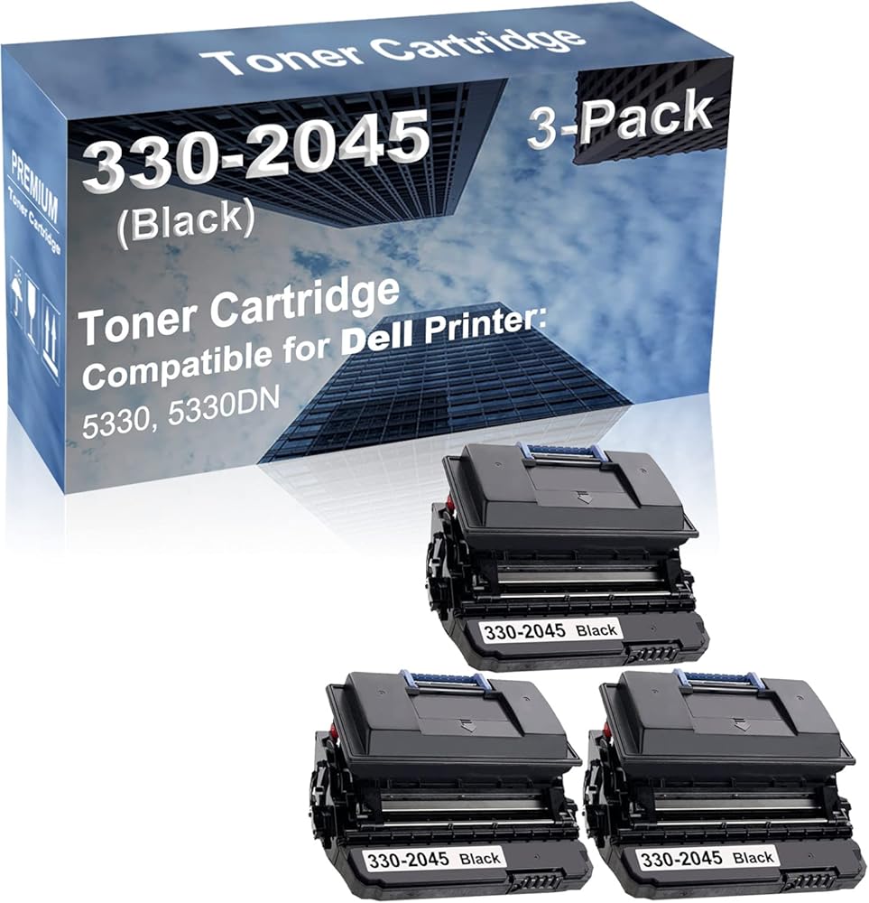 3-Pack Compatible High Capacity 330-2045 Toner Cartridge use for Dell 5330, 5330DN Printer (Black)