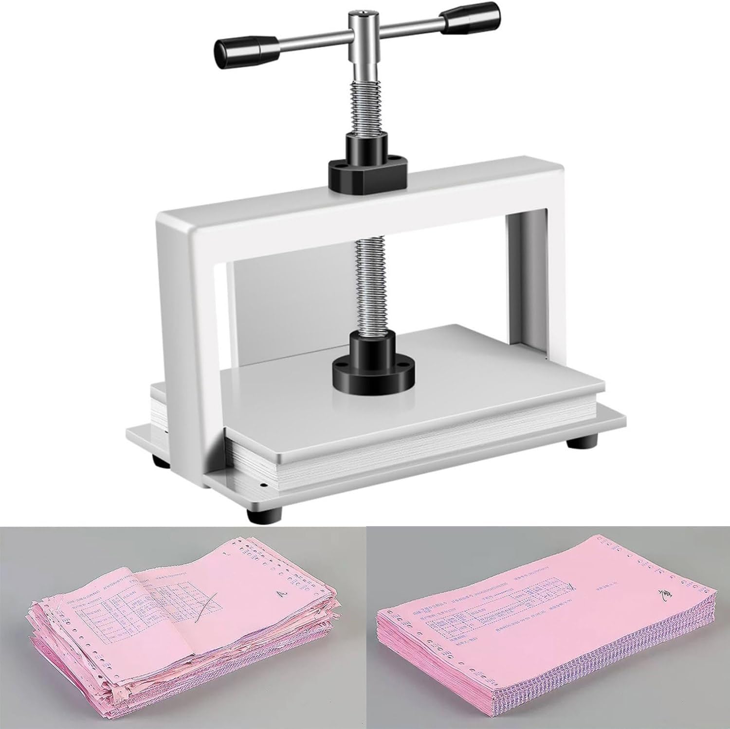 LZDOYY Manual Paper Press MachineA3/A4 Book Steel Notes Invoice Bookbinder Press Bookbinding Notes Office Invoice Bookbinder Flattening Machine 3306lbs (1500kg) Pressure,A3