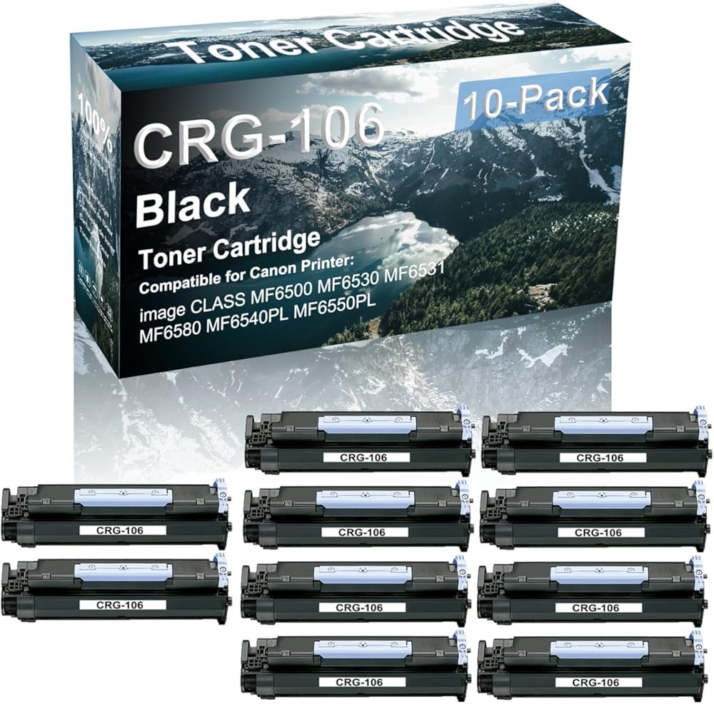 10 Pack Compatible Laser Printer Cartridge (High Yield) Replacement for Canon CRG-106 Imaging Cartridge use for Canon Image Class MF6500 MF6530 Printer
