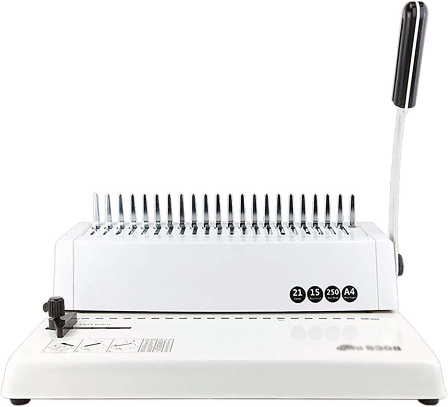 JKSVTF Heavy Duty Bookbinding Machine Apron Clip Binding Machine Comb Binding Machine Apron 21 Hole Punching Machine Finance for Daily Office Documents (White 37x24x34cm)