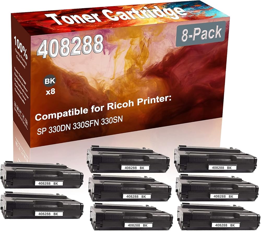 Credibility Store 8-Pack (Black) Compatible SP 330DN 330SFN 330SN Laser Printer Cartridge (High Capacity) Replacement for Ricoh 408288 Printer Cartridge